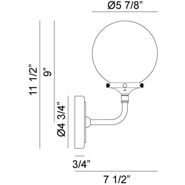Particles 1 Light 5.88 inch Black and Chrome Wall Sconce Wall Light in Chrome and Clear