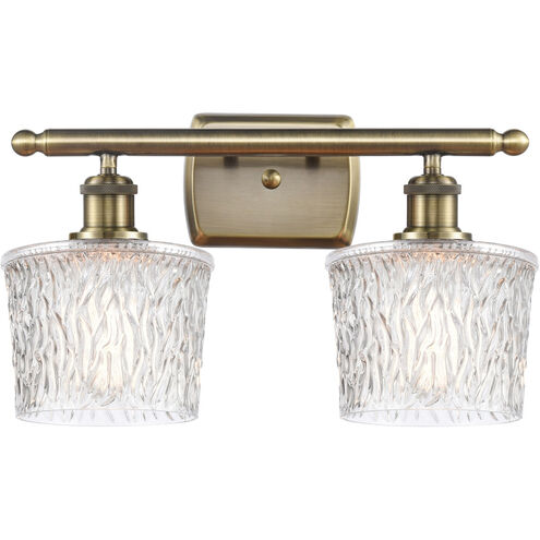 Ballston Niagra LED 16 inch Antique Brass Bath Vanity Light Wall Light in Clear Glass, Ballston