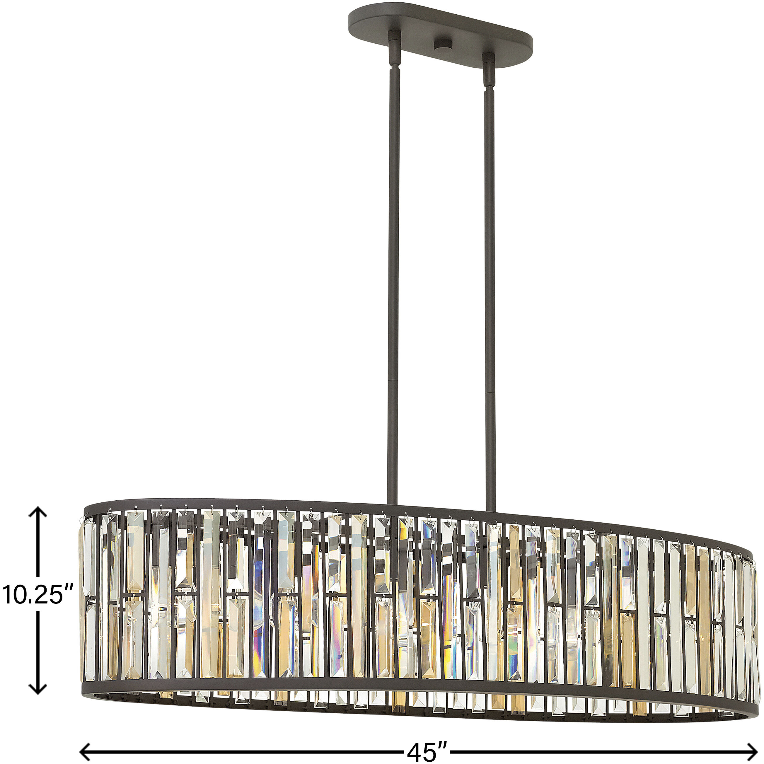 Gemma LED 45 inch Vintage Bronze Foyer Light Ceiling Light, Linear & Oval