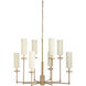Chelsea House 8 Light 28 inch Antique Brass Chandelier Ceiling Light