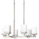 Metric 6 Light 26 inch Brushed Nickel Chandelier Ceiling Light, Design Series