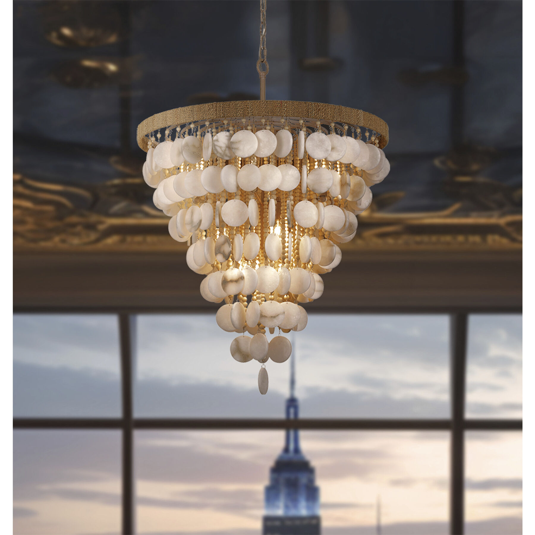 Aurelia's Cove 12 Light 28.5 inch Autumn White Pendant Ceiling Light