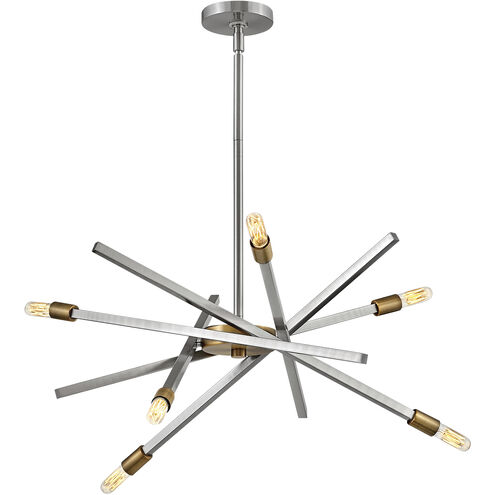 Archer 6 Light 26 inch Brushed Nickel with Brushed Bronze Indoor Chandelier Ceiling Light