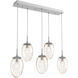 Meteo LED LED Classic Silver Linear Pendant Ceiling Light in 2700K LED, Zircon Inner - Amber Outer, Multi-Pendant