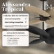 Atlas Alessandra Tropical 48 inch Brushed Nickel with Walnut Tone Blades Ceiling Fan