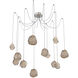 Gem LED 17 inch Metallic Beige Silver Swag Multi-Pendant Ceiling Light in 3000K LED, Bronze
