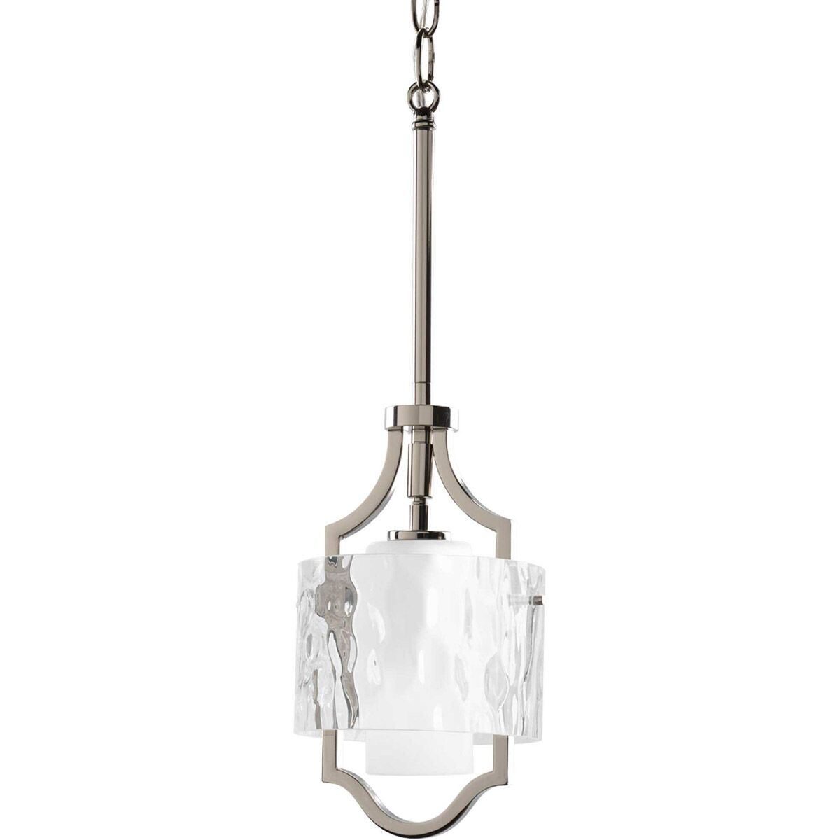 Caress 1 Light 6.38 inch Polished Nickel Semi-Flush Convertible Pendant Ceiling Light