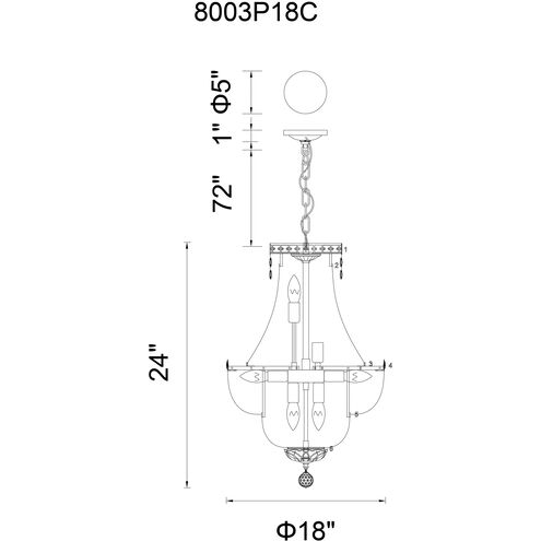 Stefania 8 Light 18 inch Chrome Down Chandelier Ceiling Light