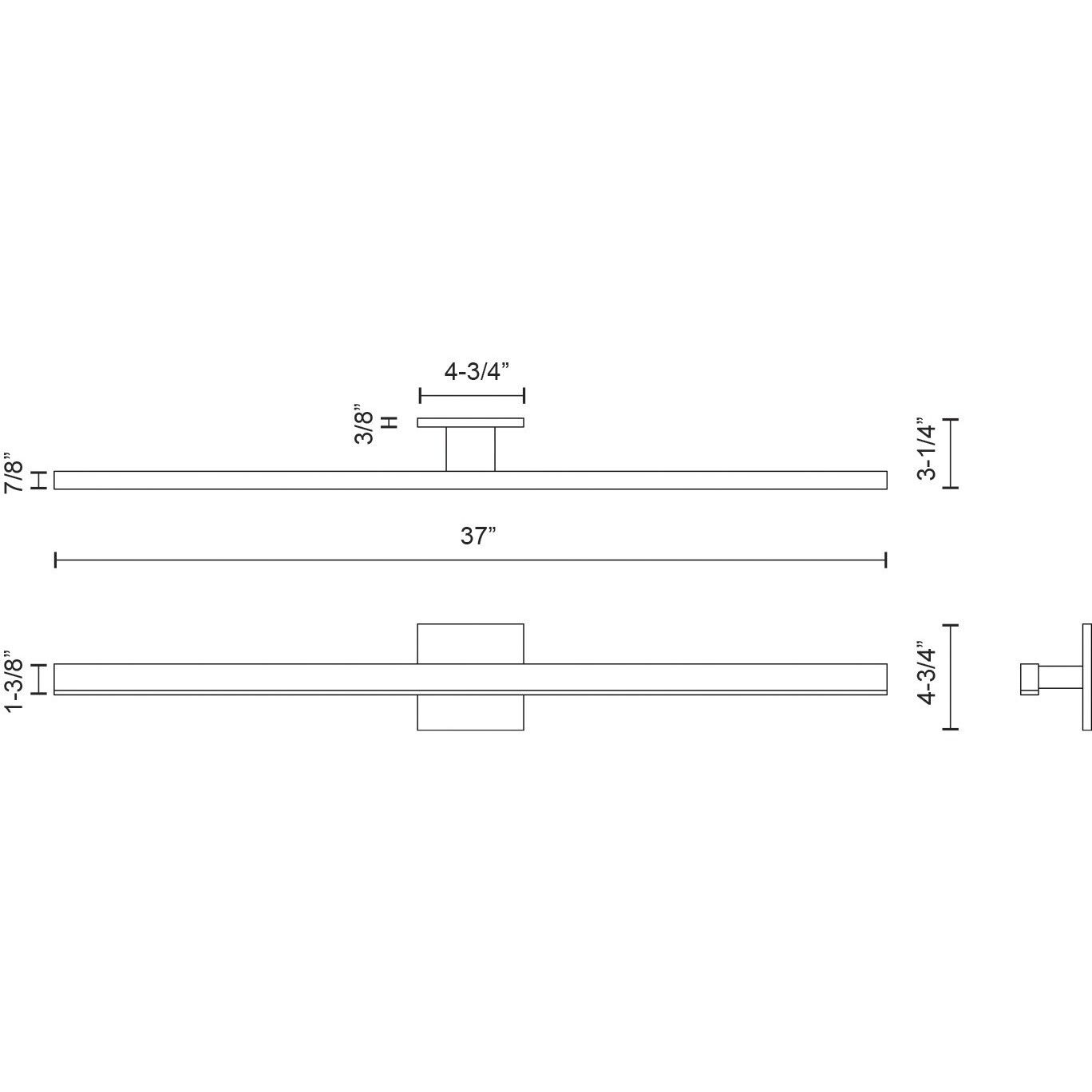 Vega LED 37 inch White Bath Vanity Light Wall Light