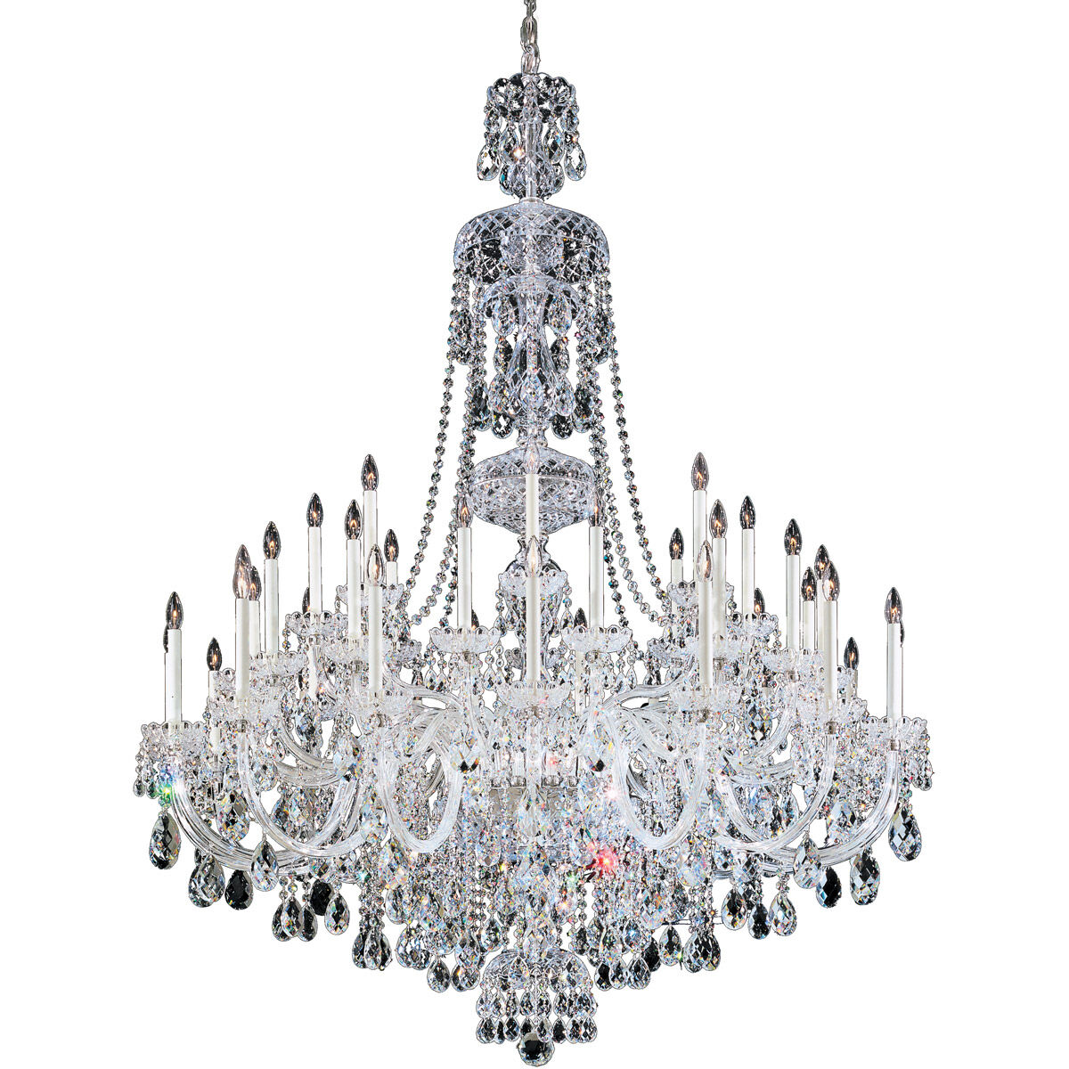 Sterling 45 Light 60 inch Polished Silver Chandelier Ceiling Light in Swarovski
