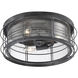 Fletcher 3 Light 14.25 inch Oxidized Black Outdoor Flush Mount