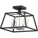 Laurentian 4 Light 14 inch Satin Nickel and Graphite Semi-flush Mount Ceiling Light