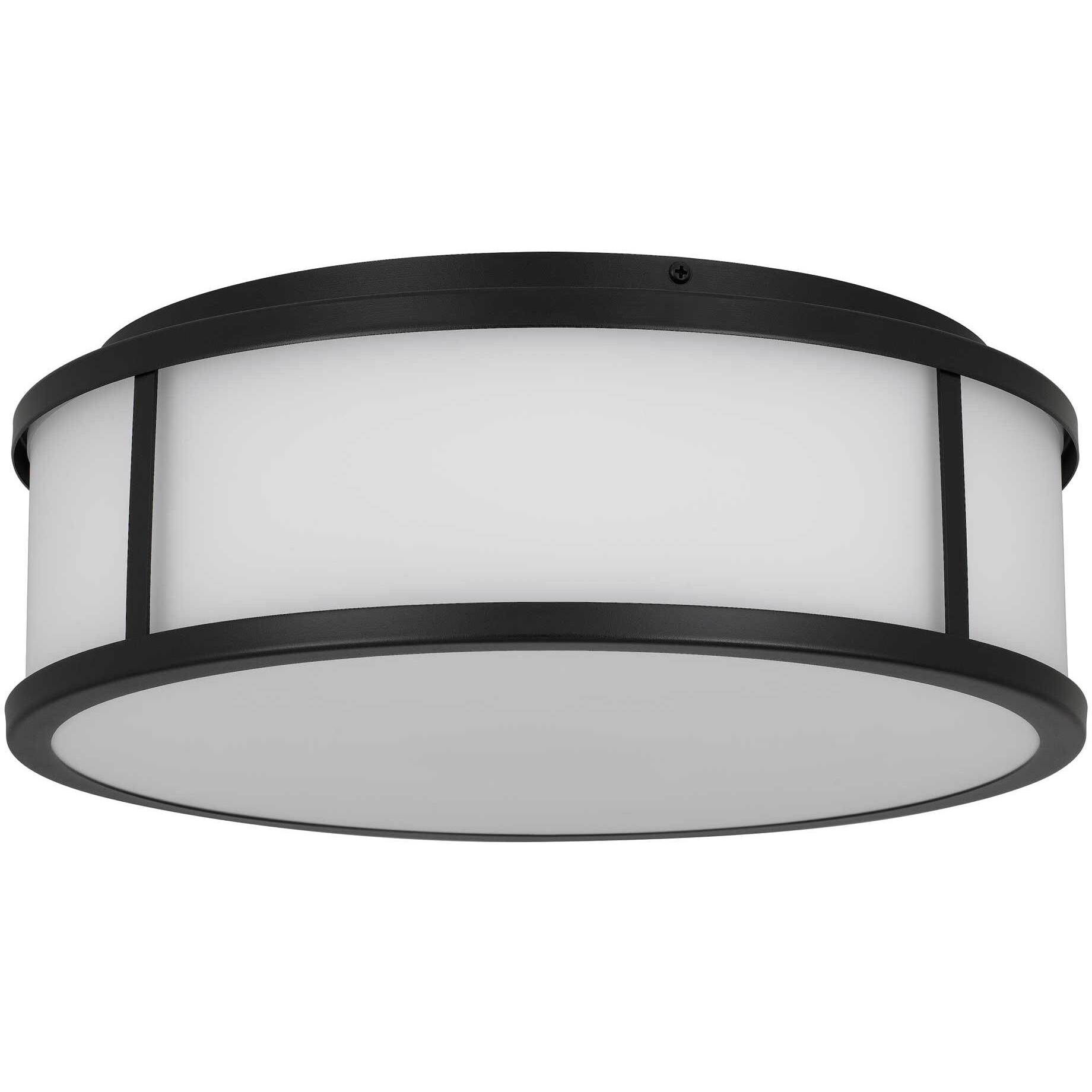 Panel Round LED 14 inch Sand Black Outdoor Flush Mount