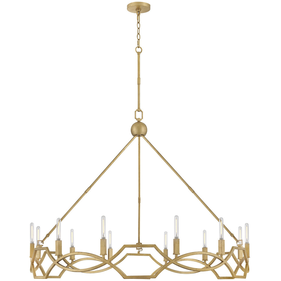 Leona 12 Light 45 inch Distressed Brass Chandelier Ceiling Light