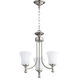Rossington 3 Light 18 inch Satin Nickel Mini Chandelier Ceiling Light in Satin Opal