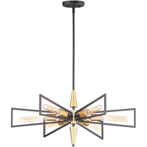 Wings 6 Light 29 inch Black/Satin Brass Chandelier Ceiling Light 