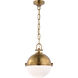 Chapman & Myers Adrian LED 14 inch Antique-Burnished Brass Globe Pendant Ceiling Light, Large