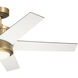 Brahm 48 inch Natural Brass with Walnut/White Blades Ceiling Fan