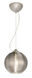 Kristall 1 Light Satin Nickel Pendant Ceiling Light in Smoke Spirit Glass, Incandescent
