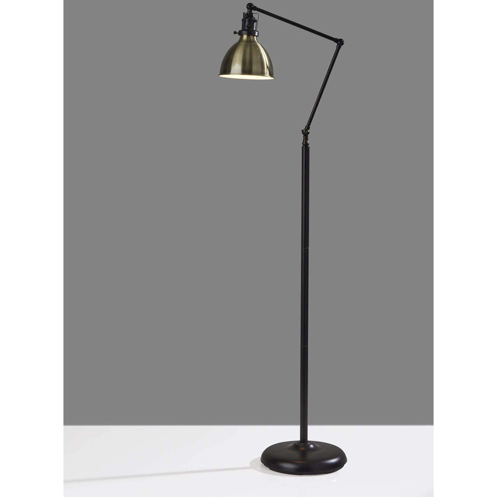 Alden 61 inch 60 watt Antique Bronze and Antique Brass Floor Lamp Portable Light, Simplee Adesso