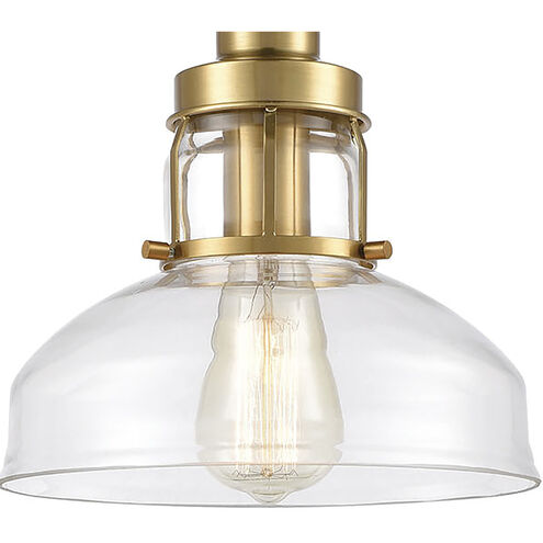 Manhattan Boutique 1 Light 9 inch Brushed Brass Mini Pendant Ceiling Light