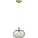 Ballston Gorham LED 9.5 inch Satin Gold Pendant Ceiling Light in Mica Glass, Ballston