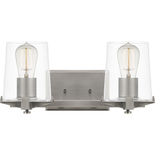 Perry 2 Light 16 inch Antique Nickel Bath Light Wall Light, Medium