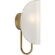 Seno 1 Light 5.63 inch Aged Gold Bath Vanity Wall Light in White Cotton