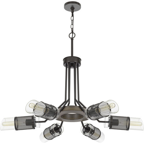 Savona 6 Light 36 inch Wood/Black Chandelier Ceiling Light