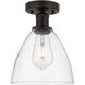 Edison Bristol Glass 1 Light 8 inch Oil Rubbed Bronze Semi-Flush Mount Ceiling Light in Clear Glass