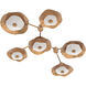 Atmosphere Cumulus LED 38.5 inch Novel Brass Sconce/Flush Mount Ceiling Light in 3000K LED, Novel Brass with White Inner, Hub & Spoke