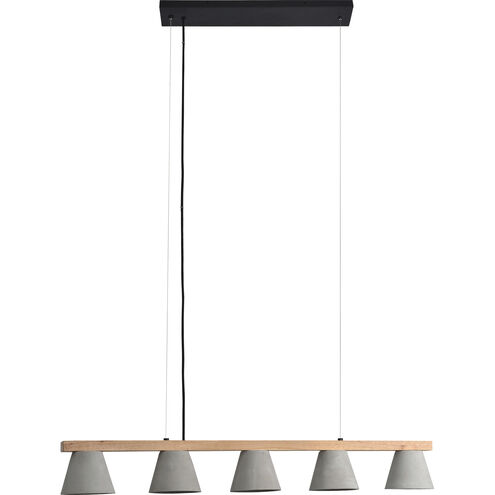 Zain 5 Light 43.25 inch Brown Linear Pendant Ceiling Light