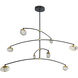 Athena LED 43.5 inch Matte Black and Brushed Brass Pendant Ceiling Light
