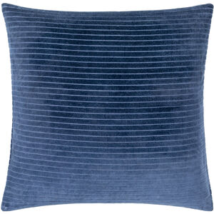 Cotton Velvet Stripes 18 X 18 inch Navy Accent Pillow