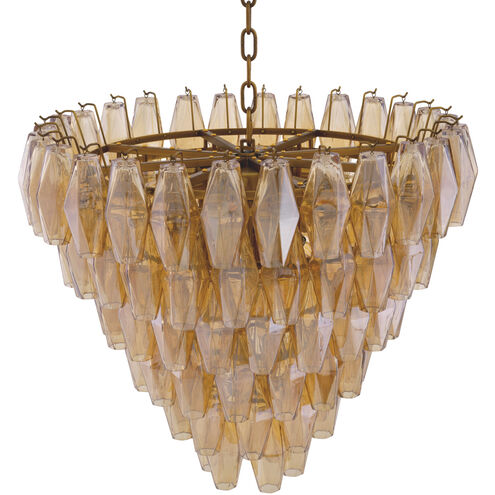 Benini 17 Light 25.59 inch Antique Brass Chandelier Ceiling Light, Small