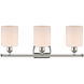 Ballston Cobbleskill 3 Light 26 inch Polished Nickel Bath Vanity Light Wall Light in Matte White Glass, Ballston