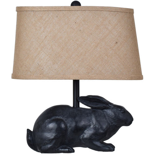 Rabbit 17 inch 60 watt Black Table Lamp Portable Light