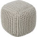 Braga 16 inch Cream Pouf, Cube