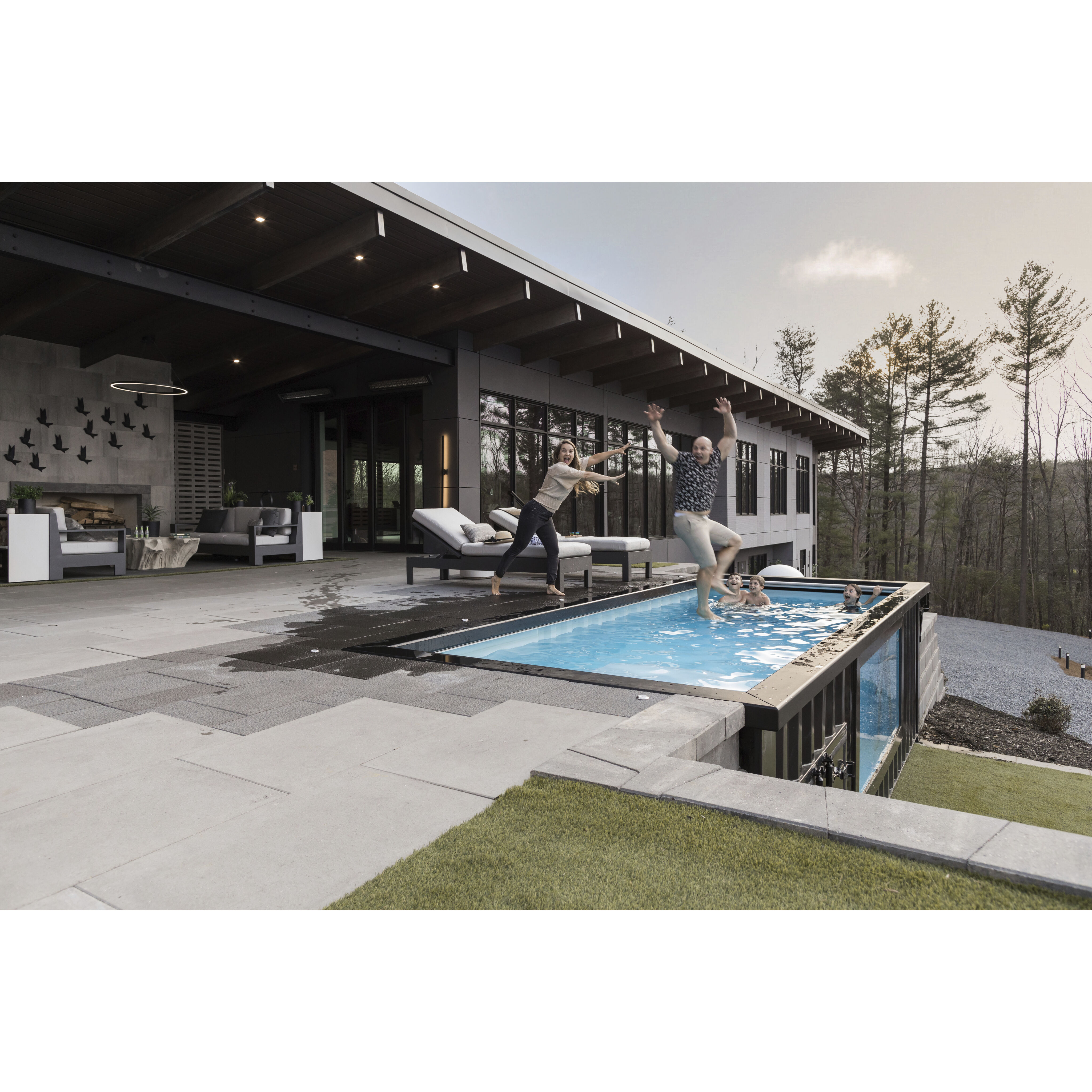 Groove LED 31.5 inch Black Single Pendant Ceiling Light