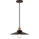 Bulstrode's Workshop 1 Light 12 inch Aged Gold Brass Pendant Ceiling Light in Aged Gold Brass and Black