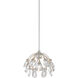 Crystal Bud 1 Light 8 inch Painted Silver/Contemporary Silver Leaf Multi-Drop Pendant Ceiling Light