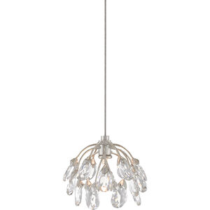 Crystal Bud 1 Light 8 inch Painted Silver/Contemporary Silver Leaf Multi-Drop Pendant Ceiling Light