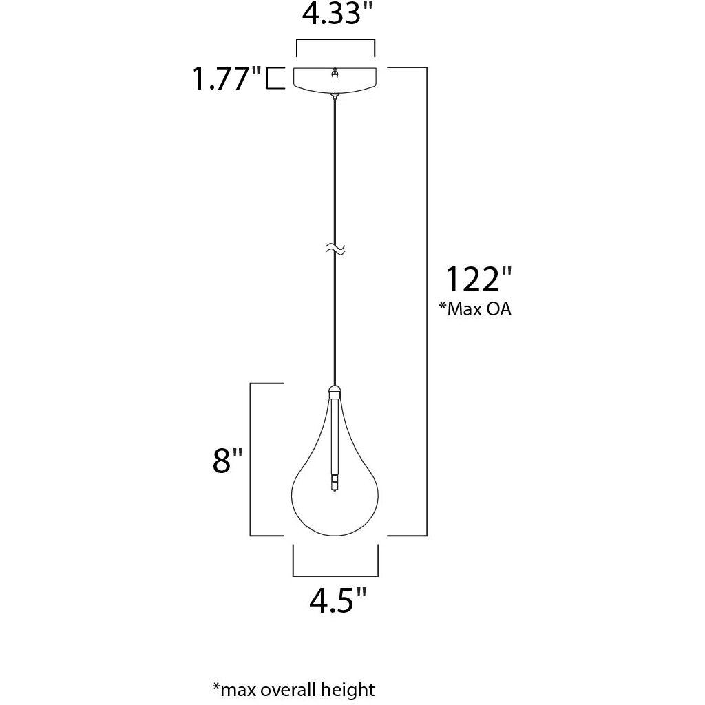 Albion 1 Light 4.5 inch Polished Chrome Single Pendant Ceiling Light