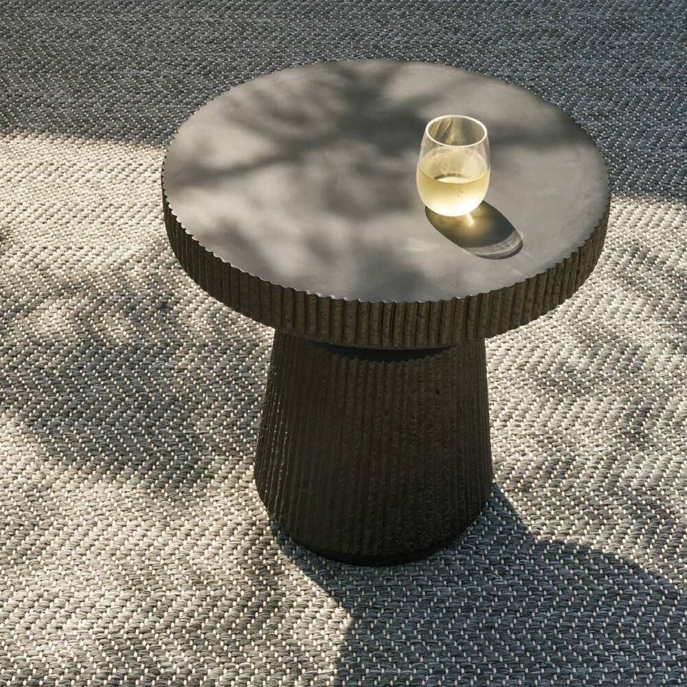Boyden 22 inch Black Outdoor End Table
