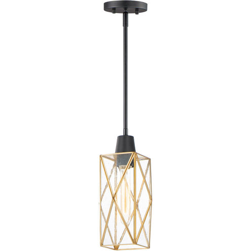 Norfolk 1 Light 6 inch Black/Burnished Brass Mini Pendant Ceiling Light