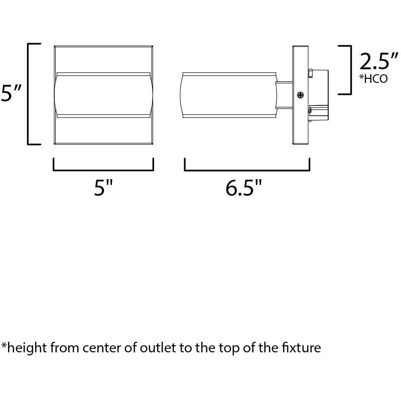 Modular LED 5 inch Black Outdoor Wall Sconce