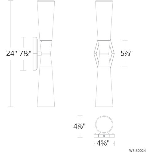 Locke LED 4.88 inch Brushed Nickel Bath Vanity & Wall Light, dweLED