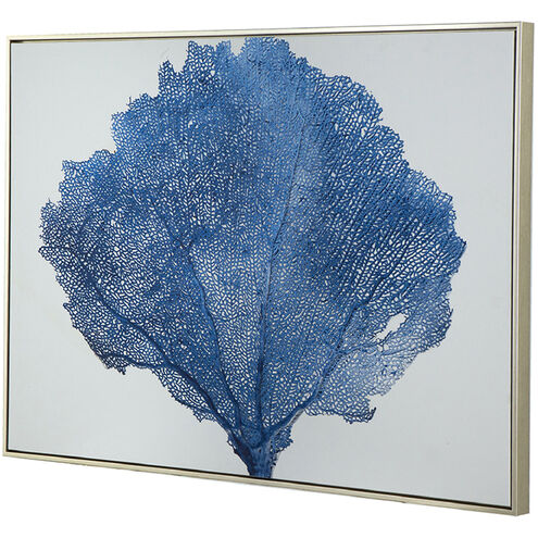 Coral Blue and White and Champagne Wall Art