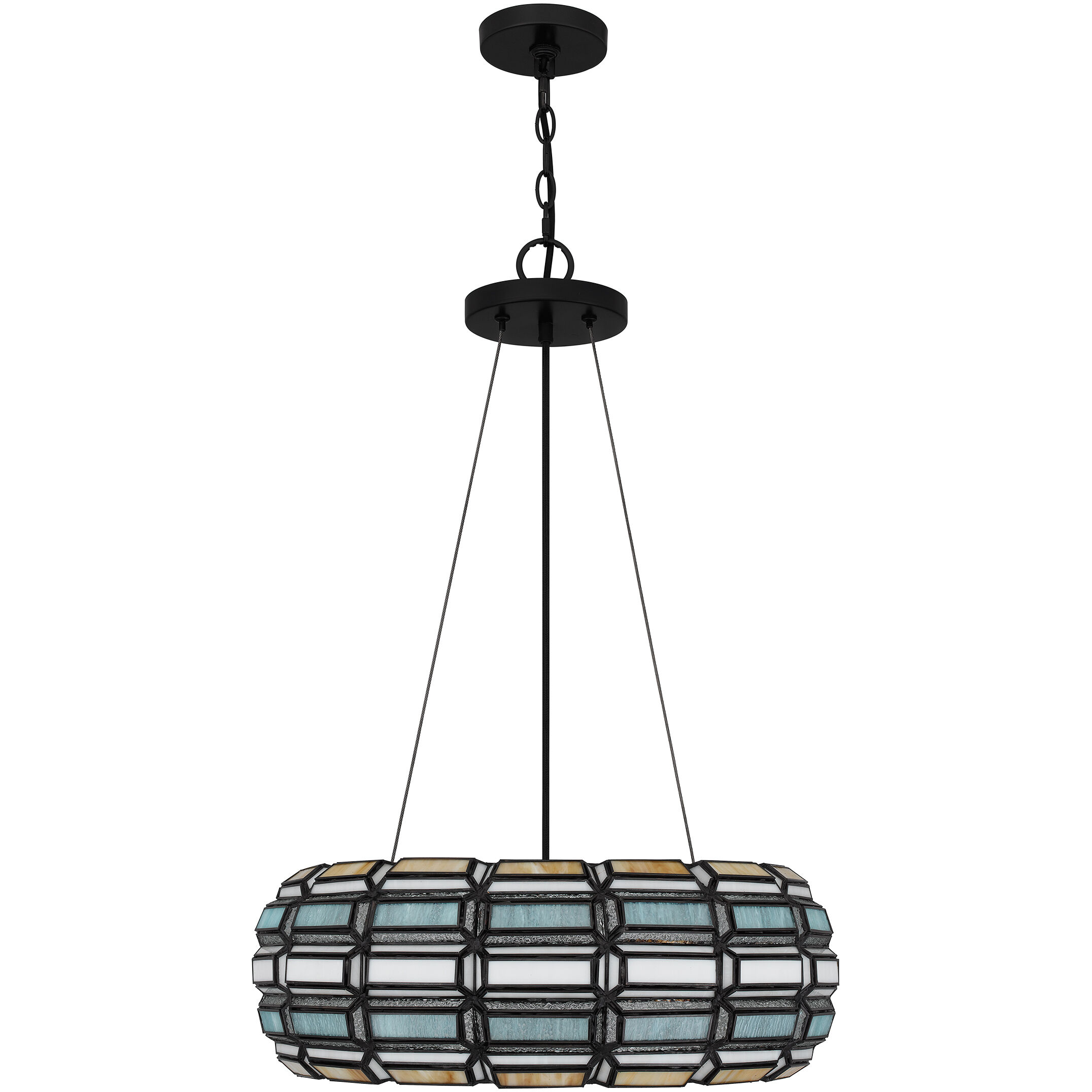 Shanghai 3 Light 20 inch Matte Black Pendant Ceiling Light