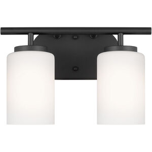 Oslo 2 Light 12.5 inch Midnight Black Wall Bath Fixture Wall Light